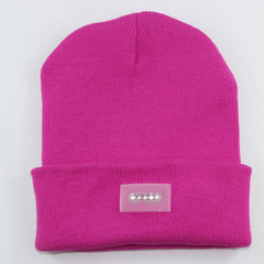 5 LED Lighted Knitted Fishing Beanie Hat