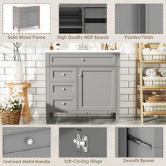 36-inch Bathroom Vanity With Top Sink