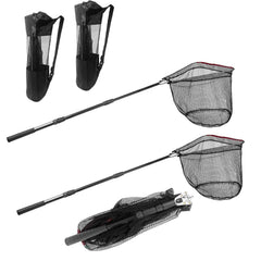 Fishing Net with Handle and 1 Storage BagPortable Telescopic Fishing NetTelescoping Net PoleFishing Net Telescoping HandleFishing Nets (2 Fishing Net + 2 Storage Bag)
