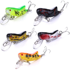 LURESMEOW 5pcs Cricket/Grasshopper Crankbait Fishing LuresBionic Mini Fishing LuresFishing Hard BaitsBaits Topwater Lures for Freshwater and SaltwaterTrout Bass Fishing Lures (1.77in/0.14oz/5pcs)