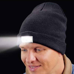 5 LED Lighted Knitted Fishing Beanie Hat