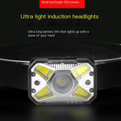 Smart Sensor Rechargeable LED Headlamp for Fishing