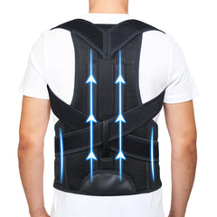 Back Brace Posture Corrector for Men and Women - Improve Posture Lower Back and Waist Pain Full Lumbar Support Shoulder and Neck Stretcher Adjustable Straps and Breathable Material M(29"-33")
