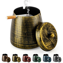 Yiiwinwy Ashtray for Cigarettes Outdoor Outdoor Ashtray with Lid for Cigarette Metal Odorless Windproof Smokeless AshTray for Patio Home Office Tabletop Outdoor Balcony