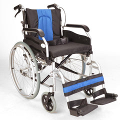 Fenetic Wellbeing Portable Wheelchair for Adults | Extra Wide Seats 18” - 20” | 24” Wheels & Swing-Away Leg Rests - Lightweight Manual Wheel Chair with Safety Brakes & Cushioned Seat (ECSP01)