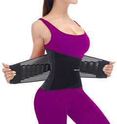 TESETON Back Brace for Men and Women Back Support Belt Relief Lower Back Pain Herniated Disc Sciatica Scoliosis Breathable Mesh Lumbar Support Belt with 8 reinforced Bones 02 Black-M