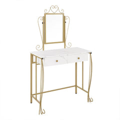 Vanity Table Set With Mirror Stool,White Makeup Dressing Desk With Drawers For Girls,Women,Bedroom,Gift