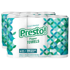 Amazon Brand - Presto! Flex-a-Size Paper Towels 158-Sheet Huge Roll 6 Count (Pack of 2) 12 Huge Rolls = 38 Regular Rolls