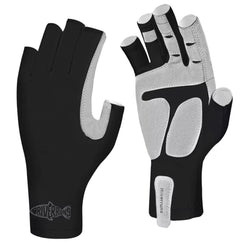 Riverruns UPF 50+ Fingerless Fishing Gloves- Fishing Sun Gloves- UV Protection Gloves Men and Women Fishing Boating Kayaking Hiking Running Cycling and Driving.
