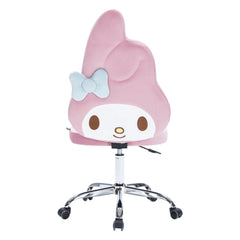 Impressions Vanity My Melody Swivel Vanity Chair for Bedroom Comfy Makeup Desk Chair with Adjustable Height 360 Degree Spin with Velvet Vanity Seat and 5 Smooth Rolling Wheels (Light Pink)
