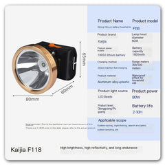 Outdoor Rechargeable LED Fishing Headlamp with Battery
