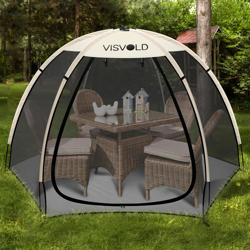 Screen House Tent Portable Screened Canopy Tent with Carry Bag Shelter Mesh Walls Screen House Room Great for Picnic Patio Backyard Beach Park Camping & Outdoor Activities 8x7x5ft