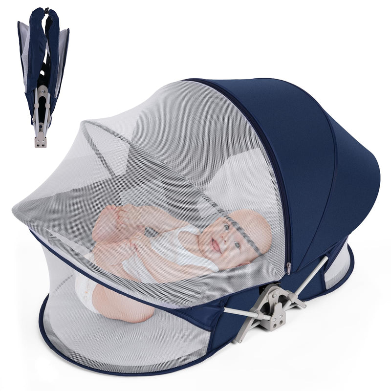 FSATBTNE Portable Travel Bassinet for 0-5M Baby Baby Cribs Travel Pod for Outdoors Baby LoungerCo Sleeper for Baby in Bed with Mosquito Net and Sunshade Canopy Lightweight Washable Foldable