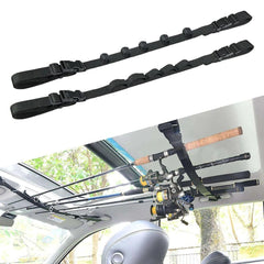 puukuutio 2-Pack Car Fishing Rod Holder Fishing Pole Car Rack with 5 Rod Capacity Horizontal Roof Rack Fishing Rod Holder for Vehicles Like SUVs Trucks Vans…