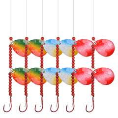 OROOTL Walleye Spinner Rigs Kit 6pcs Walleye Fishing Bait Rigs Crawler Harness Walleye Spinner Rig with Colorado Blades Octopus Hook Fishing Live Bait Rigs Freshwater Walleye Fishing Gear