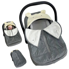 Baby Car Seat Cover Winter Car Seat Covers for BabiesInfant Carseat Cover Canopy Winter Baby Carrier Cover Fit for Girl Boy Universal Car Seat -Grey