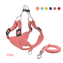 Reflective Dog Vest with Traction Rope and Suede Back