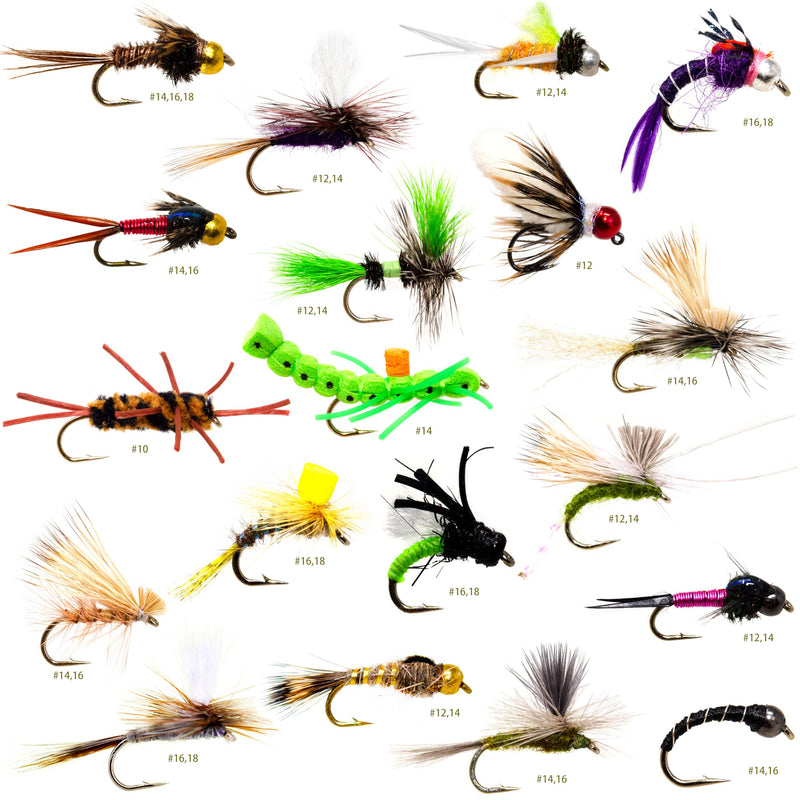 36 Producing Fly Fishing Flies Assortment | Dry Wet Nymphs Caddis Hopper Fly Lures | Trout Bass Steelhead Fishing Lure