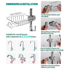 Stainless Steel Kitchen Faucet Rack and Sink Organizer