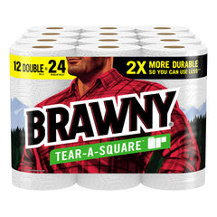 BRAWNY® Tear-A-Square® Paper Towels 12 Double Rolls