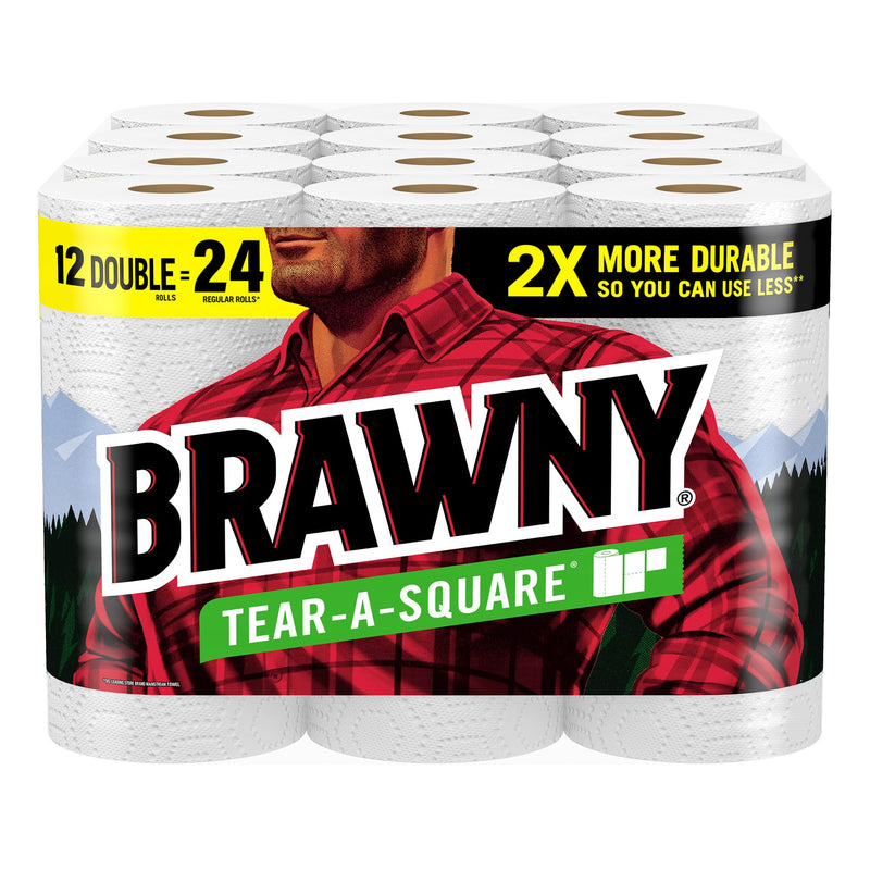 BRAWNY® Tear-A-Square® Paper Towels 12 Double Rolls
