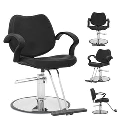 Ruesleag Barber Chair Hair Salon Chair Styling Chair Heavy Duty Hydraulic Pump Hair Cutting Chair 360°Swivel Ergonomic Salon Chair Shampoo&Spa Beauty Equipment for Women Man Hair StylistBlack