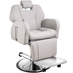 Baasha Barber Chair Reclining Salon Chair for Hair Stylist Hair Salon Chair All-Purpose Hair Chair with Heavy-duty Steel Frame Shampoo Chair Stylist Chair Tattoo Chair Beauty Salon Equipment -Gray