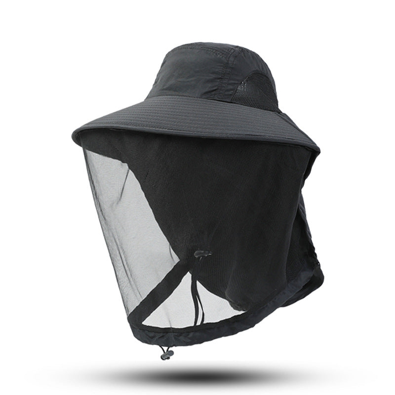 Outdoor Anti-Mosquito Fishing Hat with Mesh Mask