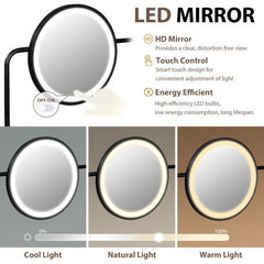 Makeup Vanity Desk With 3-Mode Lighted Mirror Wireless Charging Station , Vanity Table With Drawer 3 Open Shelves For Ample Storage Space