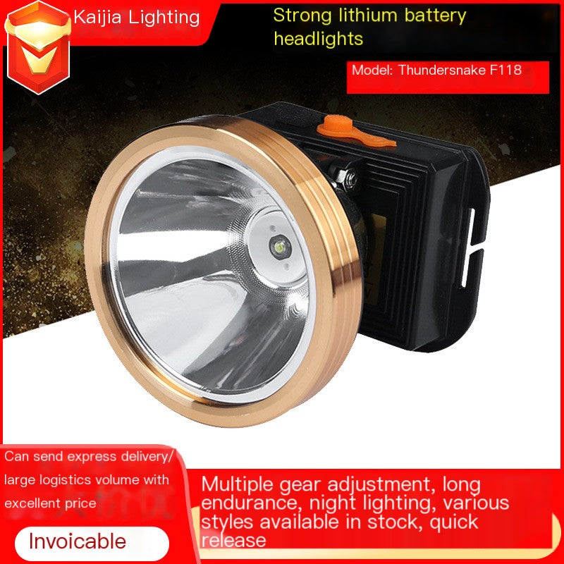 Outdoor Rechargeable LED Fishing Headlamp with Battery