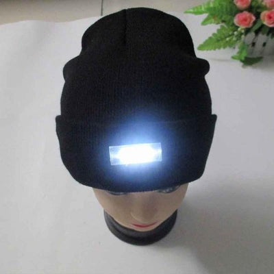 5 LED Lighted Knitted Fishing Beanie Hat