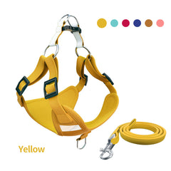 Reflective Dog Vest with Traction Rope and Suede Back