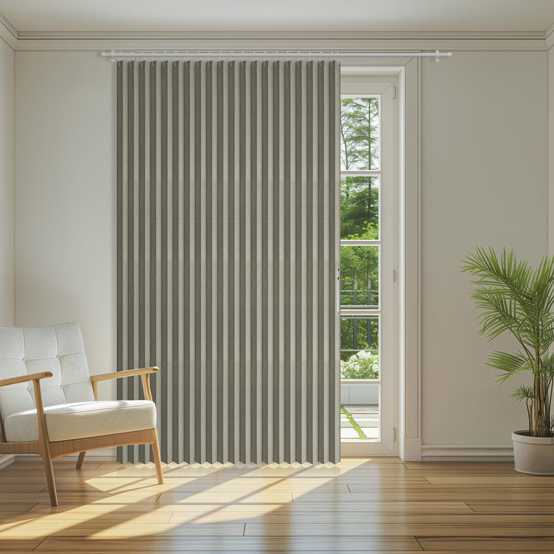 Jilron 100% Blackout Curtains Patio Door Curtain Accordion Door Sliding Door Curtains Extra Wide Blackout Curtains Used for Room Divider (Grey 98