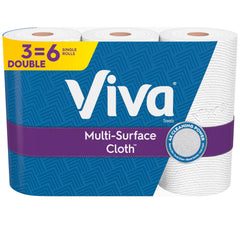 Viva Multi-Surface Cloth Paper Towels 3 Double Rolls 110 Sheets Per Roll