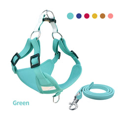 Reflective Dog Vest with Traction Rope and Suede Back