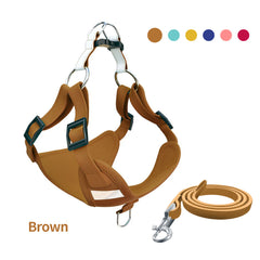 Reflective Dog Vest with Traction Rope and Suede Back