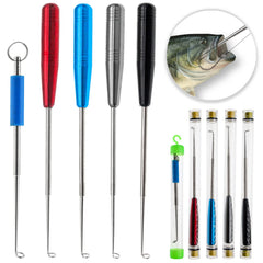 Fish Hook Remover Tool Fishing Hook Quick Removal Device Stainless Steel Fish Hook Detacher Fishing Security Gear Accessories for Saltwater Freshwater Fishing with Storage Tube (Cant Removable)