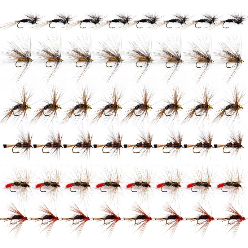 UNYLE Fly Fishing Flies Kit48pcs Dry Flies Wet Flies Streamers Nymphs for Fly Fishing Trout Flies Fly Lures Fly Fishing Assortment Kit for Bass Trout Steelhead Salmon Fishing Gifts for Men