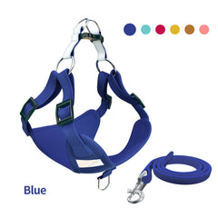 Reflective Dog Vest with Traction Rope and Suede Back